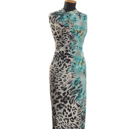 Úplet digitální tisk zvířecí motiv/květy/krajka