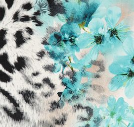 Úplet digitální tisk zvířecí motiv/květy/krajka