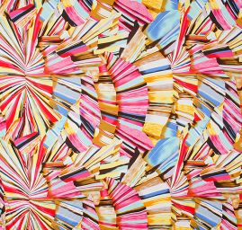 Viskozová letní látka digitální tisk abstraktní motiv