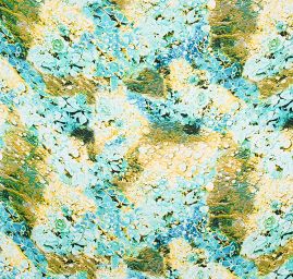 Viskozová letní látka digitální tisk květy tyrkysová