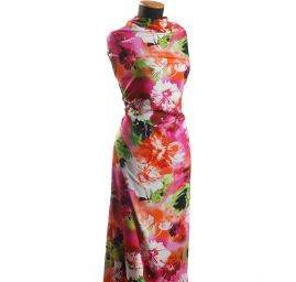 Viskozová letní látka digitální tisk motiv květů