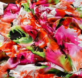 Viskozová letní látka digitální tisk motiv květů