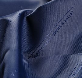 Podšívka žakár písmo tmavě modrá