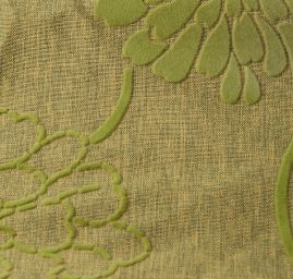 Linonovo Floral green semišový flock