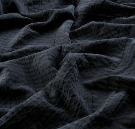 Bavlněná košilová látka žakár proužek černá