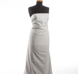 Bavlněná látka vzor kostek šedosmetanová