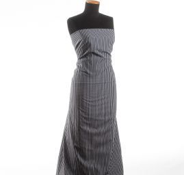 Bavlněná látka vzor proužky modrobílá