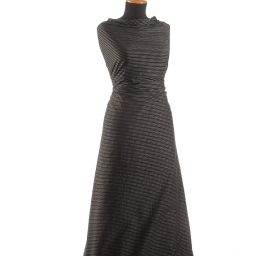 Bavlněná košilová látka žakár proužky černá/šedá