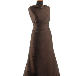 Viskózová látka žakár proužky hnědá