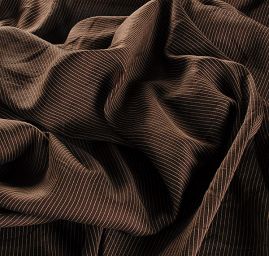 Viskózová látka žakár proužky hnědá