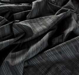 Bavlněná žakárová látka etamín černá