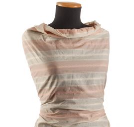 Bavlněný žakárový etamín pudrová/smetanová