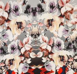 Úplet viskozvoý květinový a geomterický vzor