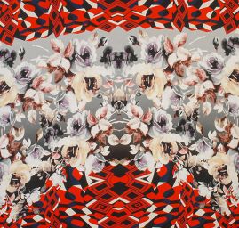 Úplet viskozvoý květinový a geomterický vzor