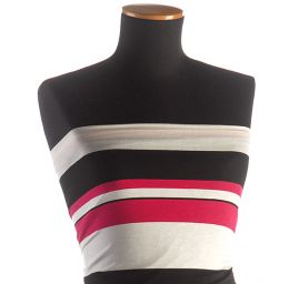 Úplet viskozový pruhy červené