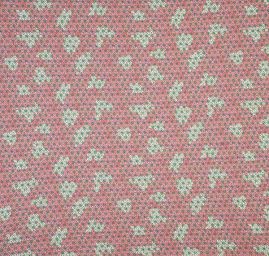 Úplet viskozový geometrický vzor růžová/zelená