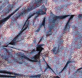 Úplet viskozový geometrický vzor modrá/růžová