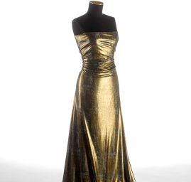 Lamé úplet tisk černozlatý