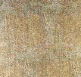 Lamé úplet tisk černozlatý