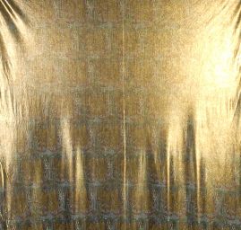 Lamé úplet tisk černozlatý