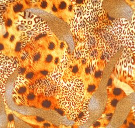 Úplet viskozový zvířecí motiv v hnědých tónech