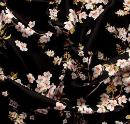 Úplet polyester květy  třešní