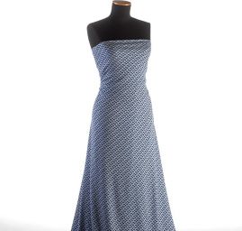 Úplet bavlněný geometrický vzor kostek modrý