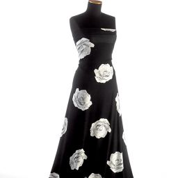 Úplet viskozový jemný růže na černém