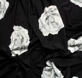 Úplet viskozový jemný růže na černém