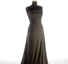 Úplet viskozový čtverečky khaki okrová