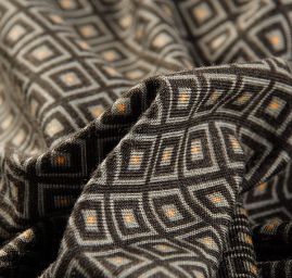 Úplet viskozový čtverečky khaki okrová