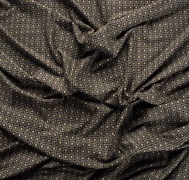 Úplet viskozový čtverečky khaki okrová