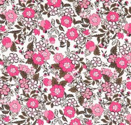 Úplet viskozový růžové květy