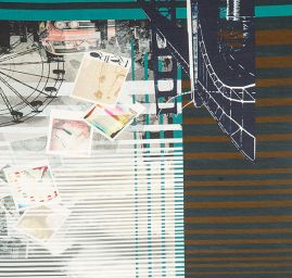 Úplet viskozový motiv města a archytektury