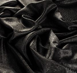 Podšívka žakárová černá puntík II.jakost