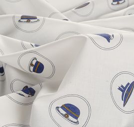 Bavlněná látka námořnický klobouček slonová kost