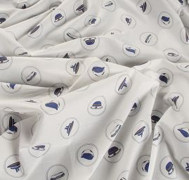 Bavlněná látka námořnický klobouček slonová kost