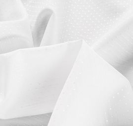 Popelín žakárový vzor kostky bílý