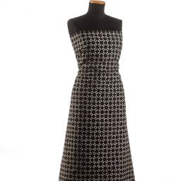 Kostýmová látka piké černá/slonová kost