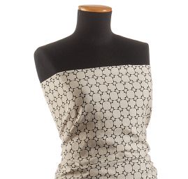 Kostýmová látka piké černá/slonová kost