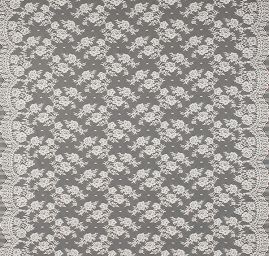 Efektní krajka výšivka na tylu motiv květin slonová kost