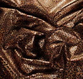 Imitace kůže s flitry a tiskem zvířecí motiv