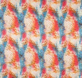 Jemný satén digitální tisk zvířecí motiv červená