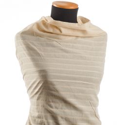 Bavlněný etamín žakár pruhy pískový