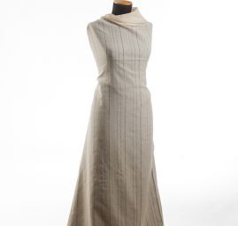 Bavlněný voál žakár pruhy smetanový