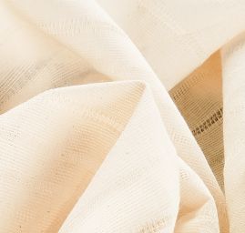 Bavlněný voál žakár pruhy smetanový