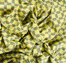 Bavlněná látka tisk geometrický motiv zelená