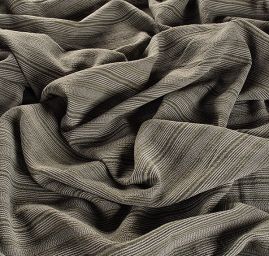 Vlněný voál vzor proužků zelený