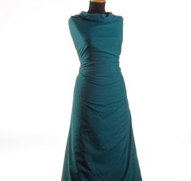 Viskozová látka vzor proužky tyrkys