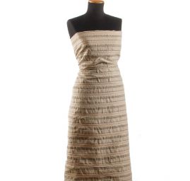 Lněná žakárová látka vzor proužky režná